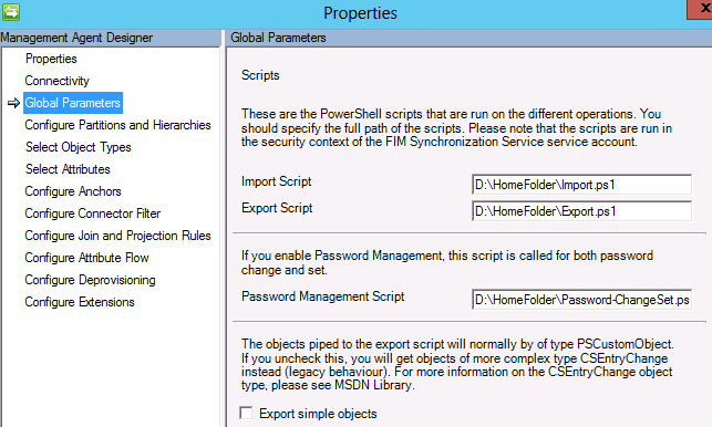 Global Parameters for PowerShell MA 4.5