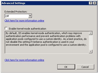 IIS 7 Kernel mode Authentication