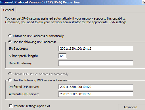 Internal IPv6 Address on UAG